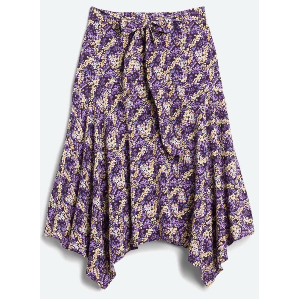 Clearance SKIES ARE BLUE Bryanna Handkerchief Hem Woven Skirt Purple Size XS